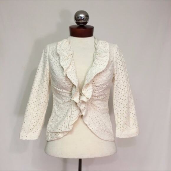 Anthropologie Tabitha Puckered Eyelet Jacket - Picture 3 of 5